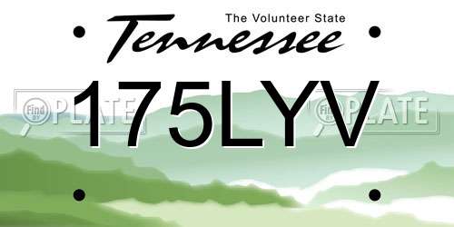 175LYV Tennessee License Plate
