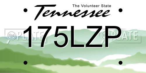 175LZP Tennessee License Plate