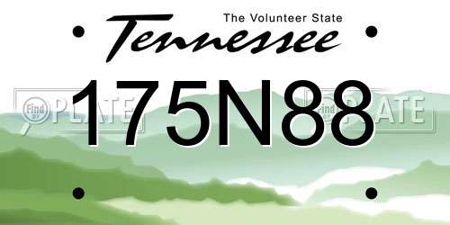 175N88 Tennessee License Plate