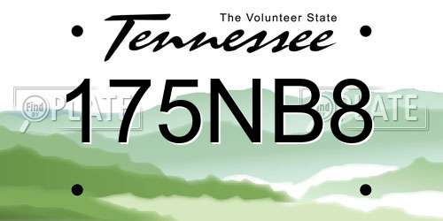 175NB8 Tennessee License Plate