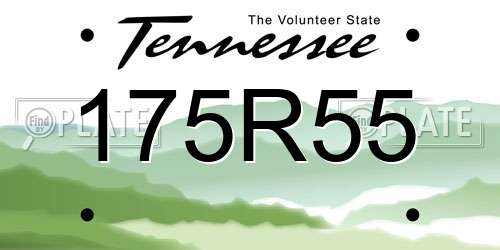 175R55 Tennessee License Plate