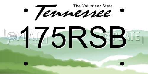 175RSB Tennessee License Plate