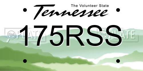 175RSS Tennessee License Plate