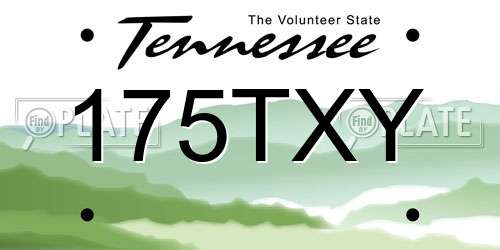175TXY Tennessee License Plate