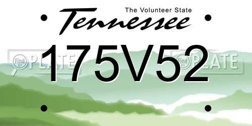 175V52 Tennessee License Plate
