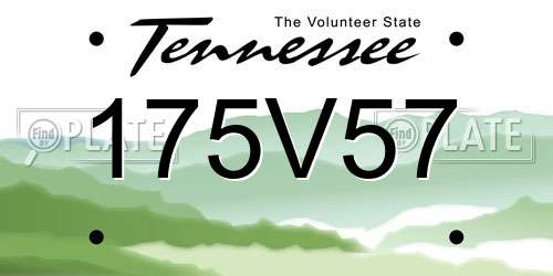 175V57 Tennessee License Plate
