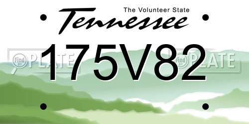 175V82 Tennessee License Plate