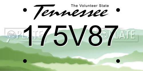 175V87 Tennessee License Plate