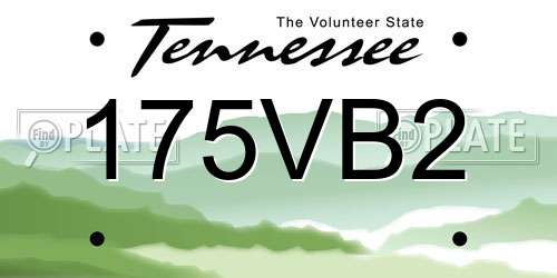 175VB2 Tennessee License Plate