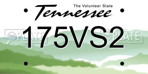 175VS2 Tennessee License Plate