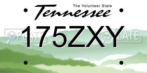 175ZXY Tennessee License Plate
