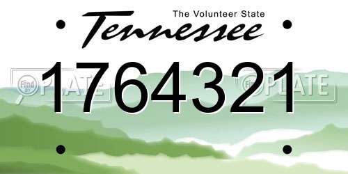 1764321 Tennessee License Plate