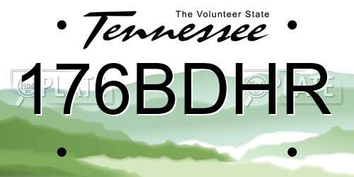 176BDHR Tennessee License Plate