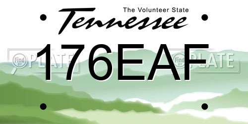 176EAF Tennessee License Plate
