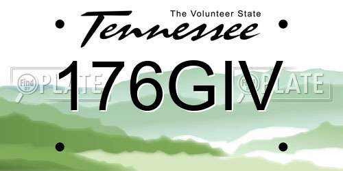 176GIV Tennessee License Plate