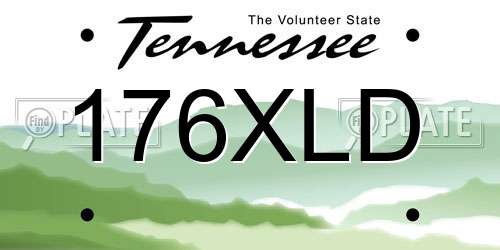 176XLD Tennessee License Plate