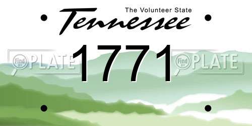 1771 Tennessee License Plate