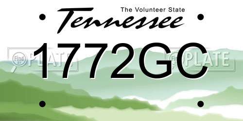 1772GC Tennessee License Plate