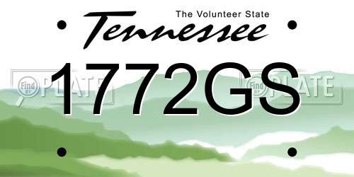 1772GS Tennessee License Plate