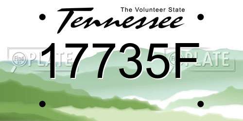 17735F Tennessee License Plate