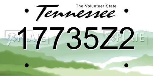 17735Z2 Tennessee License Plate