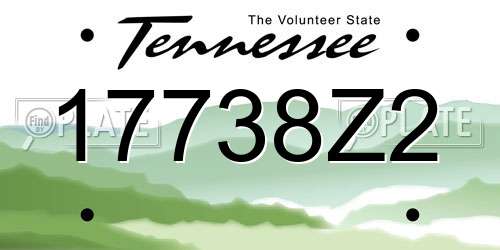 17738Z2 Tennessee License Plate