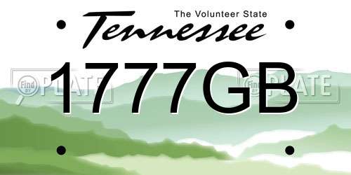 1777GB Tennessee License Plate
