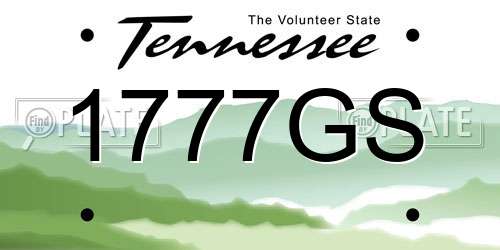 1777GS Tennessee License Plate