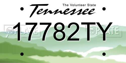 17782TY Tennessee License Plate