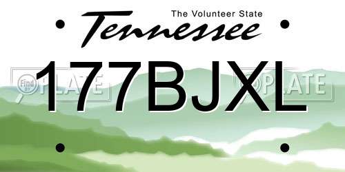 177BJXL Tennessee License Plate