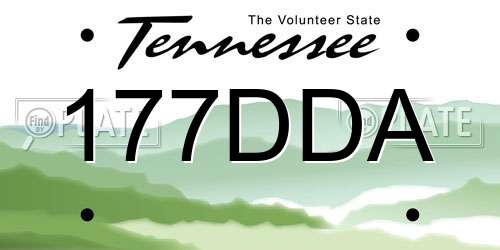 177DDA Tennessee License Plate