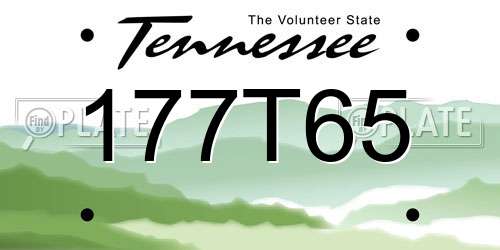 177T65 Tennessee License Plate