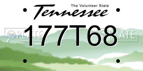 177T68 Tennessee License Plate