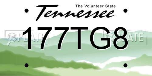 177TG8 Tennessee License Plate