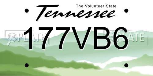 177VB6 Tennessee License Plate