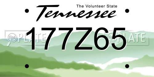 177Z65 Tennessee License Plate
