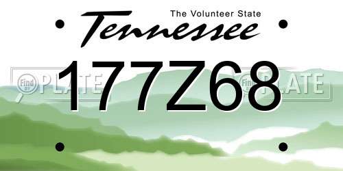 177Z68 Tennessee License Plate