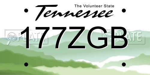 177ZGB Tennessee License Plate