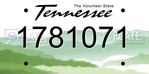 1781071 Tennessee License Plate