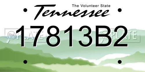 17813B2 Tennessee License Plate