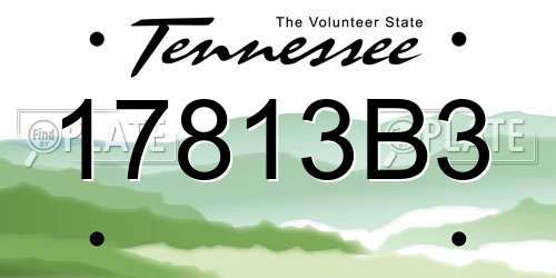 17813B3 Tennessee License Plate