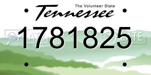 1781825 Tennessee License Plate