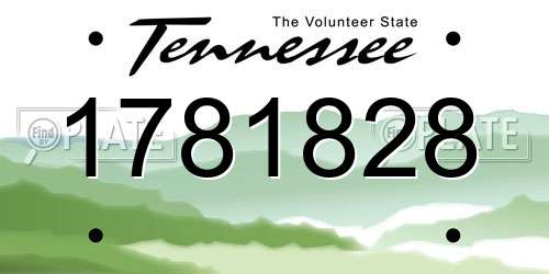 1781828 Tennessee License Plate