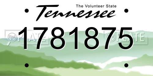 1781875 Tennessee License Plate