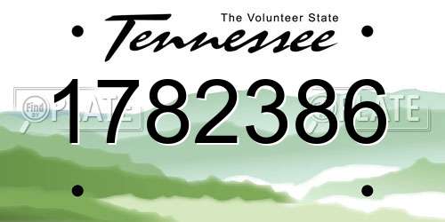 1782386 Tennessee License Plate