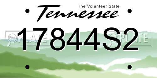 17844S2 Tennessee License Plate