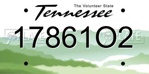 17861O2 Tennessee License Plate