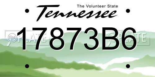 17873B6 Tennessee License Plate