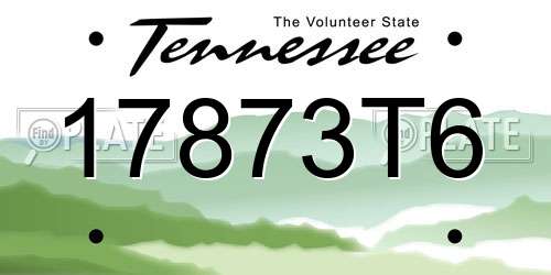 17873T6 Tennessee License Plate