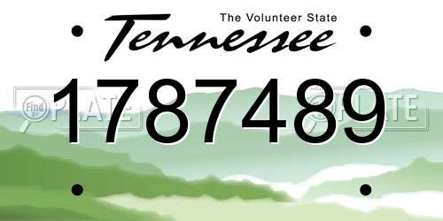 1787489 Tennessee License Plate